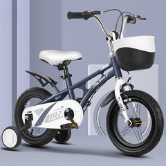 SYGA Bicycles for Kids 3-6 Years Children's Basket Bicycle Magnesium Alloy (14 INCH, Blue-White)
