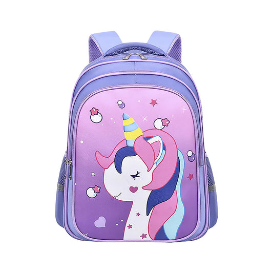 SYGA Kids School Bag Cute Unicorn Design, Lightweight Backpack for Elementary school students (Purple)