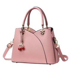 SYGA Women's Handbag with Zipper Closure Stylish Shoulder & Crossbody Bag with Cherry Charm