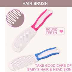 SYGA 6 Pcs Health Care Kit for Newborn Baby Kids Nail Hair Grooming Brush - Pink