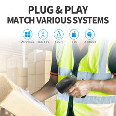 SYGA 2.4G Wireless & Bluetooth 1D Barcode Scanner (X-9701C)