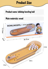 SYGA Children's Wooden Bowling Game Set, Wood Pins and Balls, Interactive Toy for Kids