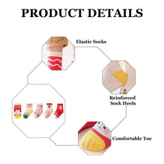 MOMISY 5 Pairs Girl Boys Tube Socks Toddlers Infant Solid Color Boat Spring and Autumn Socks Stretch Baby kids Sock (Lovable, 1 Year to 3 Year)