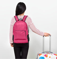SYGA Outdoor Travel Foldable Backpack Waterproof Backpack With Mini Bag Stay-Clean Backpack for Camping, Hiking, Travelling, Outdoor Activities(Rose Pink)