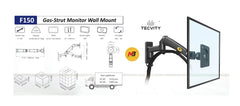 TECVITY Gas-Strut Monitor Arm for 17” to 35”, Load 3-12kg, Double Extension.