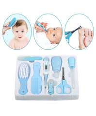 Syga Baby Tickle Baby and Grooming Kit for New Born, Infants, Baby/Newborn Grooming/Accessories 8PCS Baby Care Kit (10 Pcs Blue)