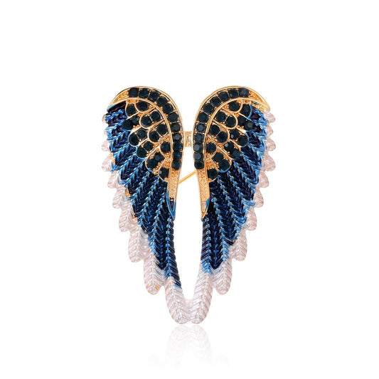 SYGA Brooch Pin Fashion Crystal Rhinestone Jewellery Pin Vintage Clothing Accessories Decoration Angel Wings Brooches For Women- S262