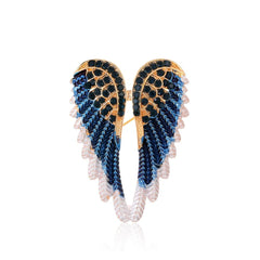 SYGA Brooch Pin Fashion Crystal Rhinestone Jewellery Pin Vintage Clothing Accessories Decoration Angel Wings Brooches For Women- S262