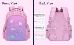 SYGA Kids School Bag Love Design, Lightweight Backpack for Elementary school students (Pink)