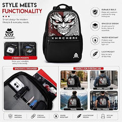 HACKER Laptop Backpack for Men & Women | Stylish Spider Printed Backpack | Durable School, College & Office Bag | Spacious Travel Backpack with Padded Laptop Compartment & Adjustable Straps