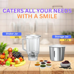 Alibaba Supreme 5 Jar 750 Watts Juicer Mixer Grinder with 5 Jars for Grinding, Mixing, Juicing with Powerful Motor | 1 Year Warranty | (5 Jars, White & Blue)