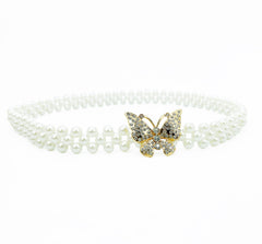SYGA Pearl Adjustable Waist Belt with Hollowed Tassel Detail, Suitable Size for Waist 24-36 INCH (EL95-19)
