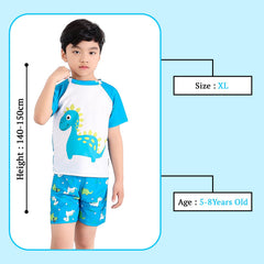 SYGA Children's Swimsuits for Cute Boys Pterosaur-Split Polyester-XL Size Perfect for Kids Age 5-8 Years Old (Blue)