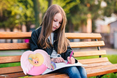 SYGA Children Angel Wings Pop It Sling Silicone Messenger Heart Design Bag Cartoon Coin Bag for Toddlers Kids (Pink)