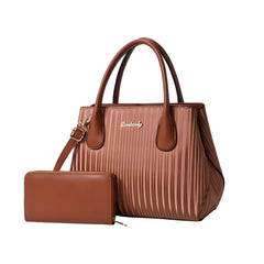 SYGA Pack of 2 Women's Handbag and Clutch Set Stylish Contrast Color Shoulder & Messenger Bag | Elegant Macaron Stitching Design