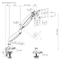 Flowlyf Heavy Duty Premium Monitor Arm | 17-45" Screen Monitor mount| Gas Spring| Height Adjustability|360 Degree Rotation|2 STEP Installation |VESA Complaint|2 Way Wire Manager| 16 KG Weight Capacity