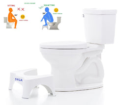 Syga Cabinet Anti-Slip and Constipation Plastic Stool for Toilet (White)- Set of 2
