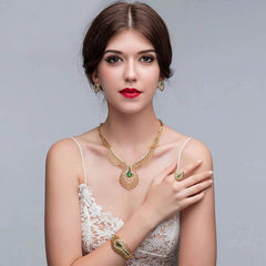 SYGA Pack of 4 Bridal Jewelry Set Necklace,Earrings,Bracelet,Ring Set for Party Wedding Festive for Women & Girls Accessories