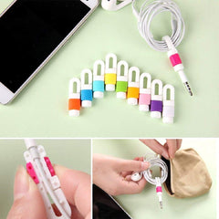 SYGA Set of 10 Colorful Headphones Cable Earphone Cable Saver Protector(Random Color)