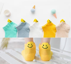 MOMISY 5 Pairs Baby Girl Boys Tube Socks Toddlers Infant Solid Color Boat Spring and Autumn Socks Stretch Baby Sock - Multicolor (Net Smiley, 4 year to 6 year)