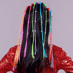 SYGA Girls Braided Wigs, Colorful Hair Accessories, Braided Hair Clips (Gripper beaded heart)