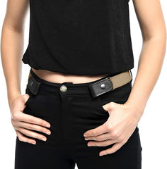 SYGA Jeans Belt Elastic Women's Punch-Free Decoration buckle Style Lazy Belt