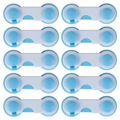 SYGA 12 Pcs Baby Safety Locks | Child Proof Cabinets, Drawers, Appliances, Toilet Seat, Fridge and Oven | Tools Not Required | Uses Dual Adhesive Tape with Adjustable and Latch System (Blue)