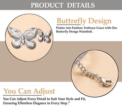 SYGA Women's Metal Waist Chain With Butterfly Pendant (Silver)
