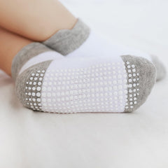 MOMISY Baby Girl Boys Non Slip Socks Kids Toddlers Infant Cotton Stretch Anti-Slip-6 Pairs (Dotted-2Color, 3 to 5 years)