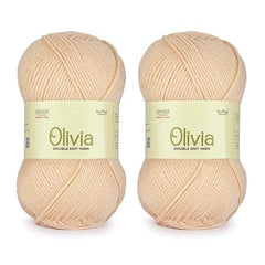Ganga Acrowools Acrylic Olivia,Double Knit Yarn. Hand Knitting&Crochet Yarn. Oekotex Class 1 Certified. Pack of 2 Balls-100Gms Each. Shade No-Olv012, Maroon