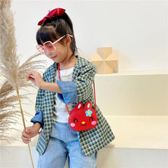 SYGA Children's Rabbit Sling Bag Small Mini Coin Bag Cartoon Backpack PU Leather Kitten Handbag for Toddlers Kids (Beige)