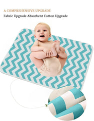 SYGA Baby 1 Piece Small Waterproof Bed Protector Dry Sheet,Washable Reusable Bed Protector_Cyan Waves