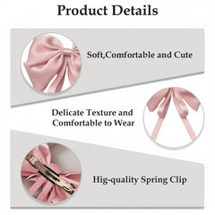 MOMISY Bow Shaped Hair Clip, Hair Accessories for Women and Girls (Pink, Free)