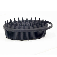 MOMISY Ultra Soft 2-in-1 Body & Shampoo Brush, Exfoliating Silicone Bath Scrubber, Premium Silicone Loofah, Scalp Massager (Black)