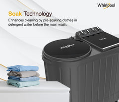 Whirlpool 10 Kg Semi-Automatic Top Loading Washing Machine (MAGIC CLEAN 10 DMIX GREY DAZZLE (10YR), Dynamix Detergent Dispenser)