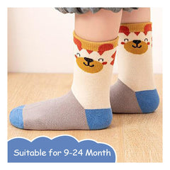 SYGA 5 Pairs Socks Baby Autumn And Winter Cotton Socks, Baby Calf length Socks 9M - 24M