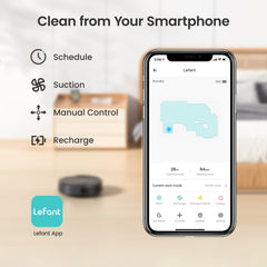 LEFANT M210P Robot Vacuums, 120mins Runtime, 6 Cleaning Modes, Self-Charging Robotic Vacuum, Ideal for Hard Floor(M210P Black), 2200 Pa