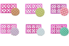 SYGA Cake Fondant Embossing Mold Multifunctional Patterns Embosser Cookie Cutter Molds Plastic Impression Mats Texture Lace Border Baking Mould Bakeware for Cupcake Wedding Cake Decoration Tools-6pcs