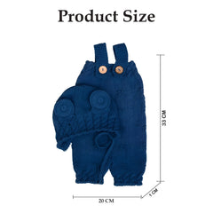 Baby Photography Costume Set, Knitted Bear Ear Beanie Cap with Romper, Navy Blue