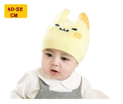 SYGA Autumn Winter Cotton Knitted Baby Cap for Newborn Baby 6-12 Month - Blue