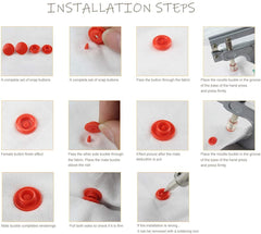 SYGA Plastic Snap Buttons Set-300 pcs T5 Fastener Snap Button with 15 Colors (20 Each) Press Stud for Sewing, Craft, Embroidery, DIY Clothing, No-Sew for Baby Cloth Diapers, Bibs, Different Fabrics-Multicolour