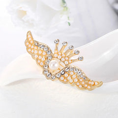 SYGA Brooch Pin Fashion Crystal Rhinestone Jewellery Pin Vintage Clothing Accessories Decoration Angel Wings Crown Style Brooches For Men's And Women- S258