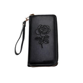 SYGA Women's , Zip-Around Wallet with Rose Flower Pattern, Card and Coin Holder