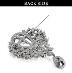 SYGA Brooch Pin Fashion Crystal Rhinestone Jewellery Pin Vintage Clothing Accessories Decoration Glass Pendant Gray Brooches For Women- S242