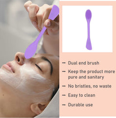 SYGA Face Cleasing Brush Silicone Face Scrubber Exfoliating Wash Brush Dual Face With Flexible Spatula Nose Cleaning Cream Applicator Mask Collector Great for Face Clean Care and Make Up- Green, 2pcs