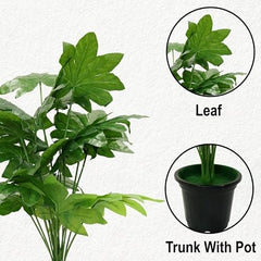 AAVANA GREENS Plastic 40 Inch Artificial Flower Plant for Indoor and Outdoor, Home, Shop, Office, Restaurant Decoration Dark Green (Pack of 1) (1, Plant 8 - with Pot)