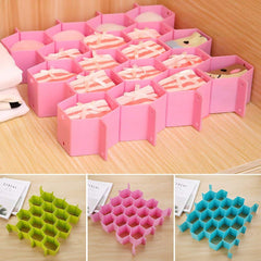 SYGA Honeycomb Drawer Organizer Storage Divider for Bras, Underwear, Socks, Neck Ties, Scarves,Handkerchiefs and Any Accessories(Pink)