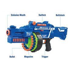 SYGA Blaze Storm Soft Bullet Automatic Gun, 40 Darts Included, Blue