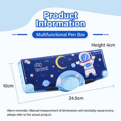 SYGA Children's Compass with Astronaut Design Pencil Box for Boys and Girls, Primary School Students, Multi-Functional (Blue)