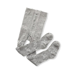 SYGA Children's Pantyhose Mesh Bow Girls Anti-Mosquito Leggings Size- M Suitable for 6-12 Months(Grey)